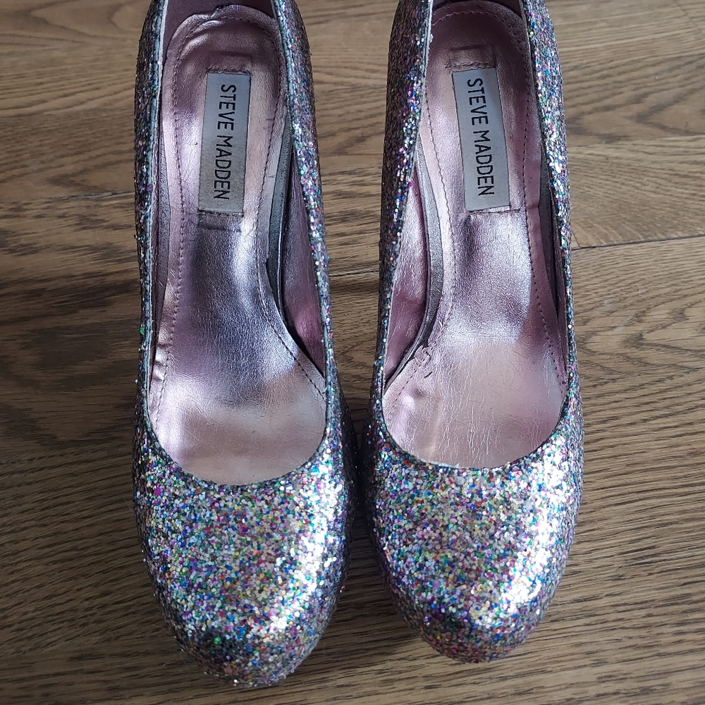 Steven Madden glittery heels